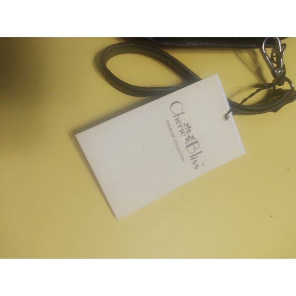 Cherie Bliss Black Leather Hand Bag/Purse Wrist strap & over the shoulder strap - Picture 2 of 7